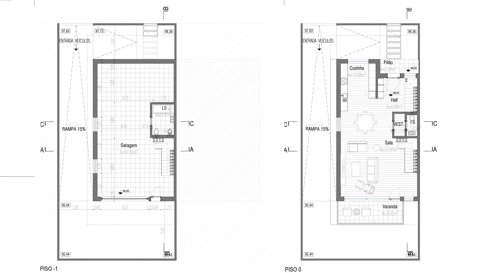 Planta de moradia T3 na Ericeira